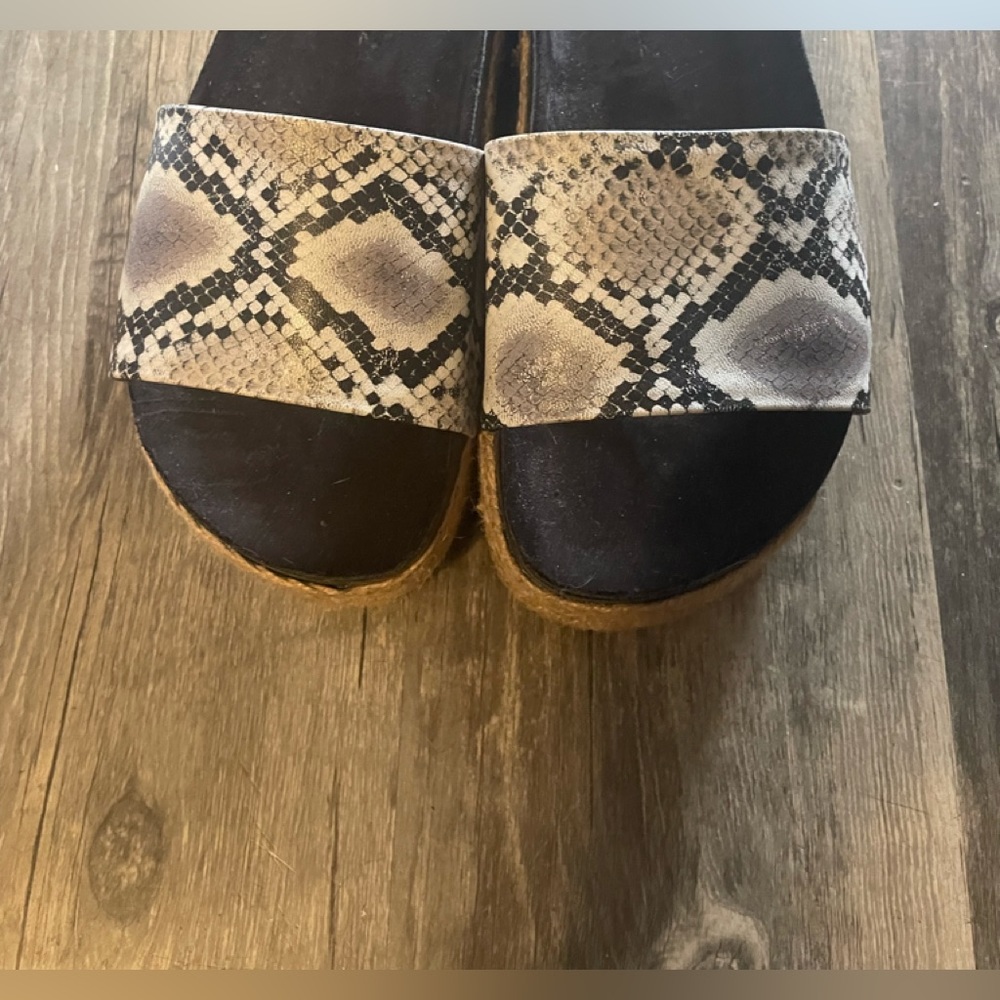Espadrille Platform Slides With Python Print Size… - image 2